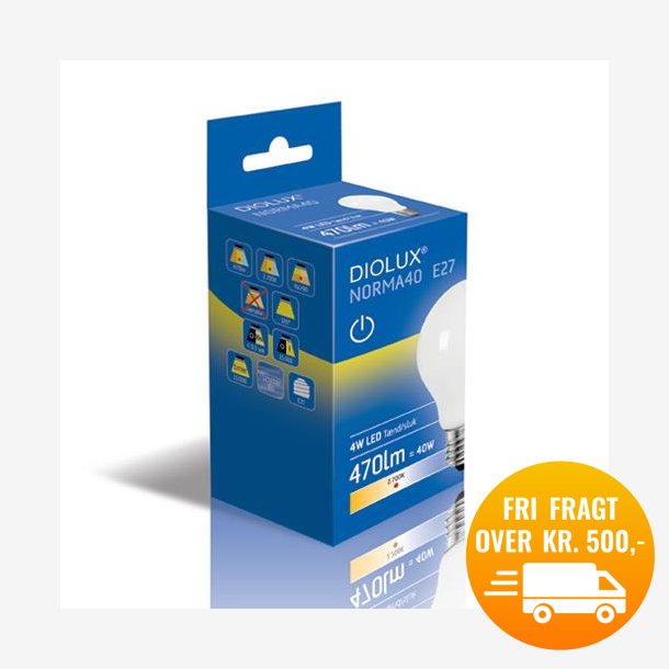 DIOLUX NORMA40 4W 827 E27 470lm tnd/sluk 