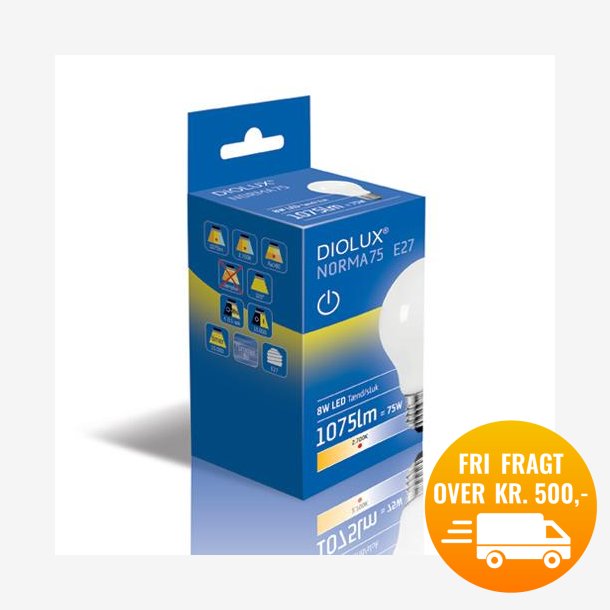DIOLUX NORMA75 8W 827 E27 1075lm tnd/sluk 