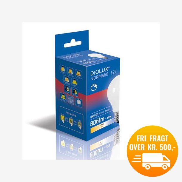 DIOLUX NORMA60 6W 827 E27 806lm 3-trins DIM q100