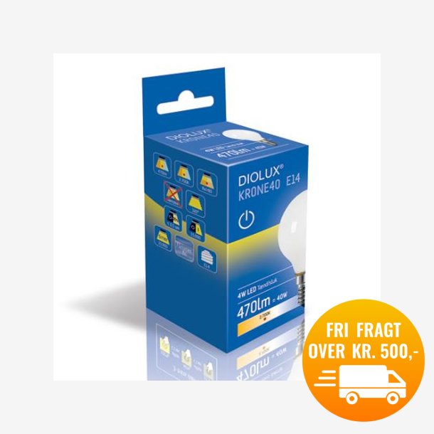 DIOLUX KRONE40 4W 827 E14 470lm tnd/sluk
