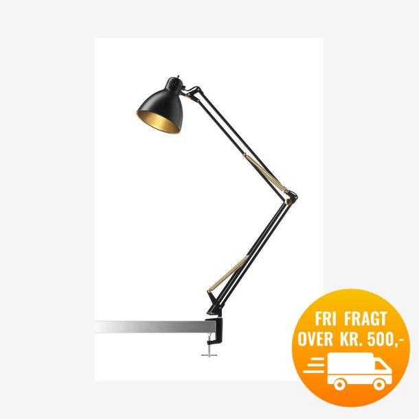 ARCHI T2 TABEL E27 46W MAT BLACK/GOLD  