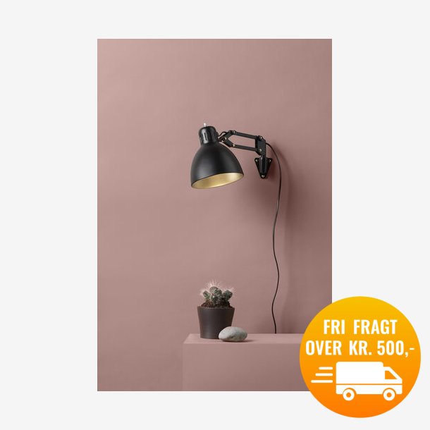 ARCHI W1 WALL E27 46W MAT BLACK/GOLD