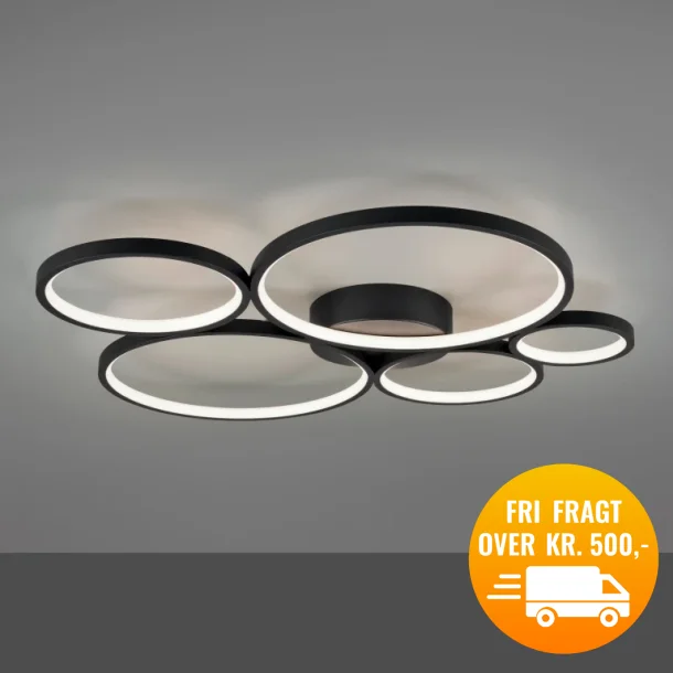 Trio Lighting Rondo loftlampe m/3-trins-dmp - sort/59 cm