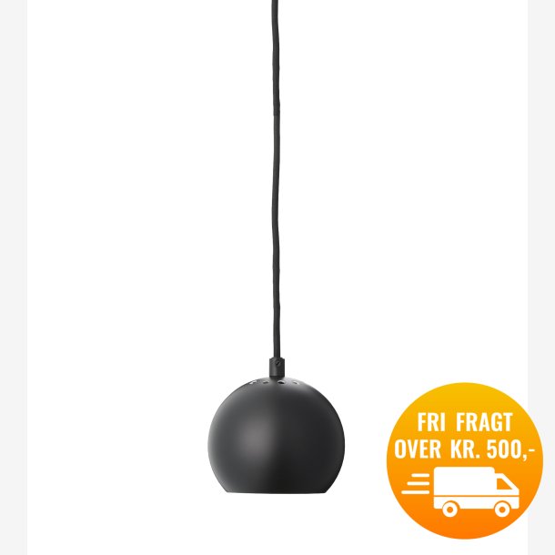 Ball pendel  12 cm Mat sort.