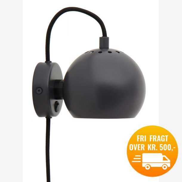 Ball magnet vglampe mat mrkegr